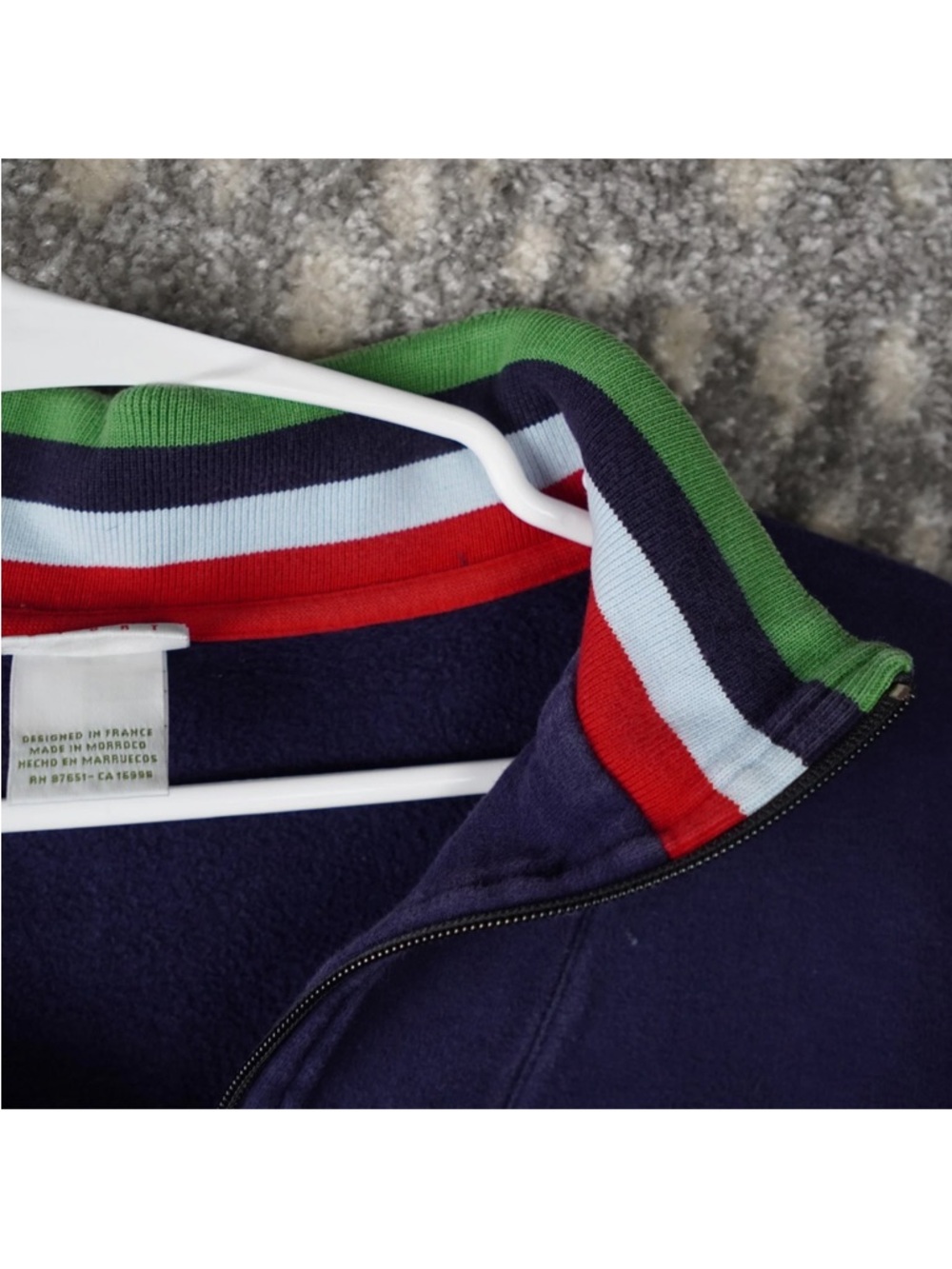 Lacoste Sport Mens Sweater Size 8 Blue 1/4 Zip Knit Preppy Pullover - Picture 4 of 13
